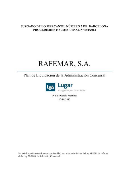 RAFEMAR, S.A. - lugar abogados & asociados