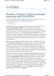 Domani, a Parma, si apre il convegno nazionale dell UNGDCEC