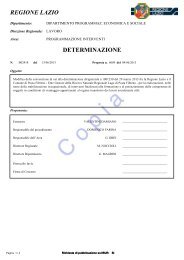 REGIONE LAZIO DETERMINAZIONE - Il portale del lavoro della ...