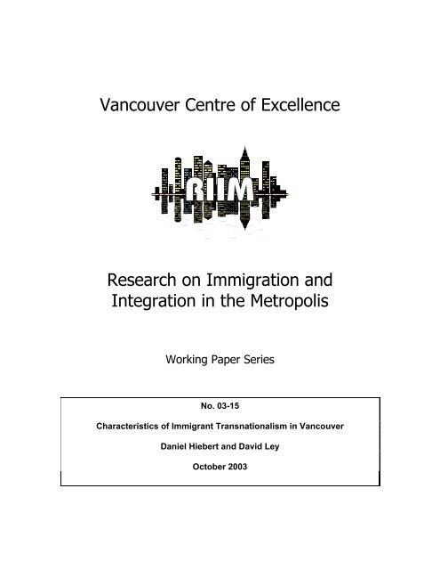 Characteristics of Immigrant Transnationalism in ... - Metropolis BC