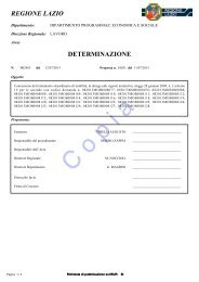 REGIONE LAZIO DETERMINAZIONE - Il portale del lavoro della ...