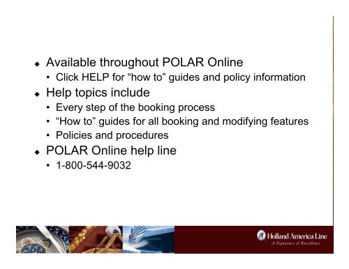 POLAR Online - Holland America Line