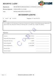 REGIONE LAZIO DETERMINAZIONE - Il portale del lavoro della ...