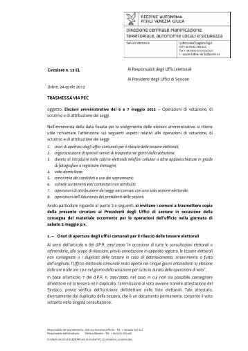 Operazioni di votazione, di scrutinio e di attribuzione dei seggi.