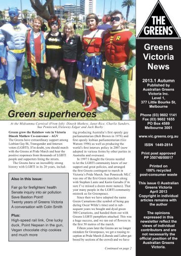 Green superheroes - Victorian Greens - Australian Greens