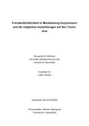 Fremdenfeindlichkeit in Mecklenburg-Vorpommern und die ...