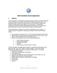ESA Foundation Grant Application