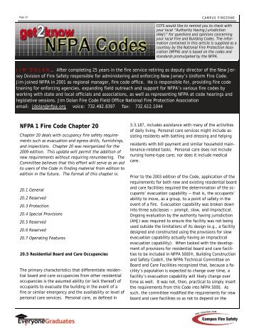 NFPA 1 Fire Code Chapter 20 - Center for Campus Fire Safety