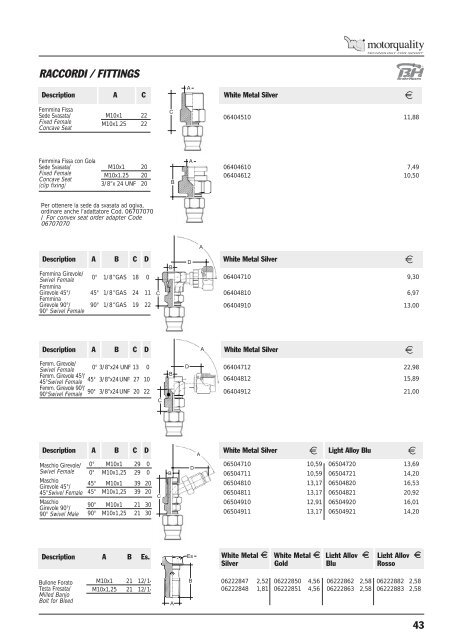 TUBAZIONI B.H.Â® B.H.Â® BRAKE HOSES - Dillypoint.ro