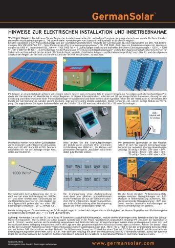 Elektrische Installationsanleitung - German Solar