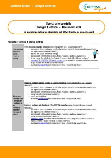 Servizio energia elettrica - Etra Spa