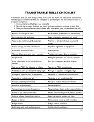 TRANSFERABLE SKILLS CHECKLIST