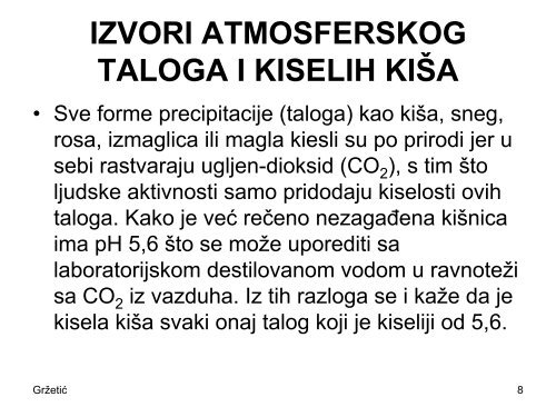 ATMOSFERSKI TALOG I KISELE KISE.pdf - Hemijski fakultet ...