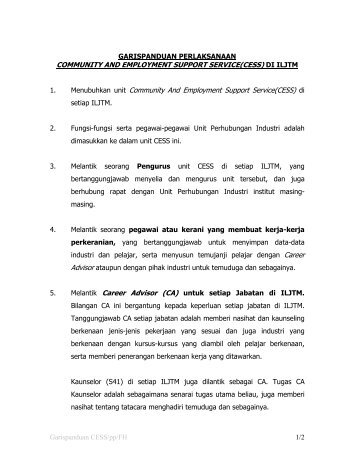 Garis Panduan Penubuhan dan Pelaksanaan CESS - Jabatan ...