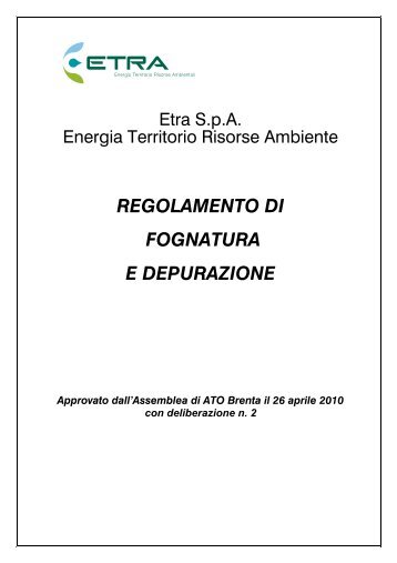 Regolamento fognatura e depurazione.pdf - Etra Spa