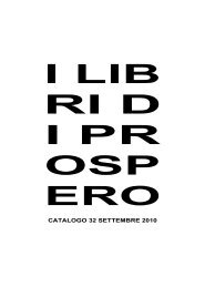 CATALOGO 32 settembre 2010 - I libri di Prospero