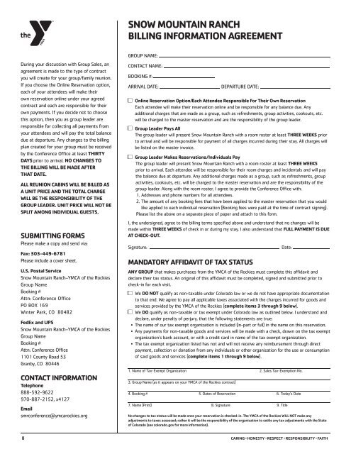 Snow Mountain Ranch Group Planning Guide for June 2013