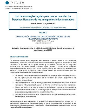 Uso de estrategias legales para que se cumplan los ... - PICUM