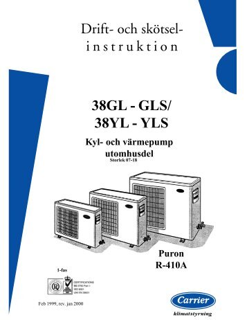 38GL - GLS/ 38YL - YLS  Drift- och skötsel- instruktion - Thermo Control