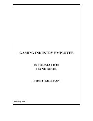 gaming industry employee information handbook first edition