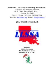 2013 Membership List - Louisiana Life Safety & Security Association