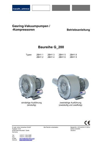 Kompressoren Betriebsanleitung Baureihe G_200 - Fafco AG