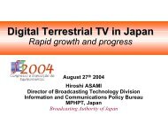 Digital Terrestrial TV in Japan Rapid growth and progress - DiBEG