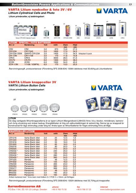 Produktkatalogen Nr. 14-2011 - BatteriGrossisten