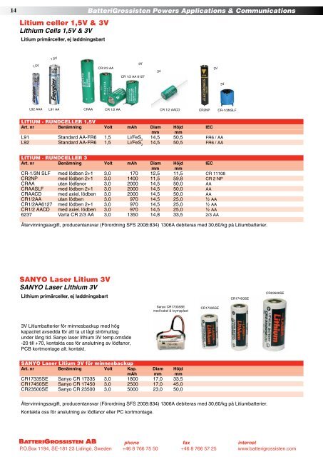 Produktkatalogen Nr. 14-2011 - BatteriGrossisten