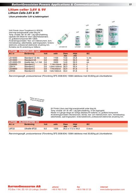 Produktkatalogen Nr. 14-2011 - BatteriGrossisten