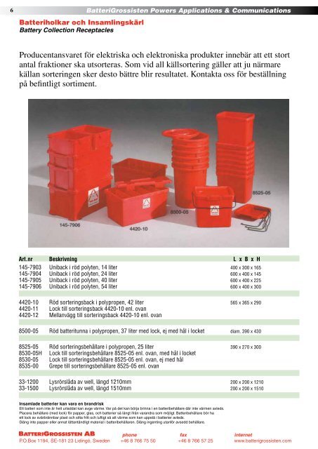 Produktkatalogen Nr. 14-2011 - BatteriGrossisten