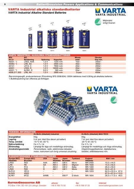 Produktkatalogen Nr. 14-2011 - BatteriGrossisten