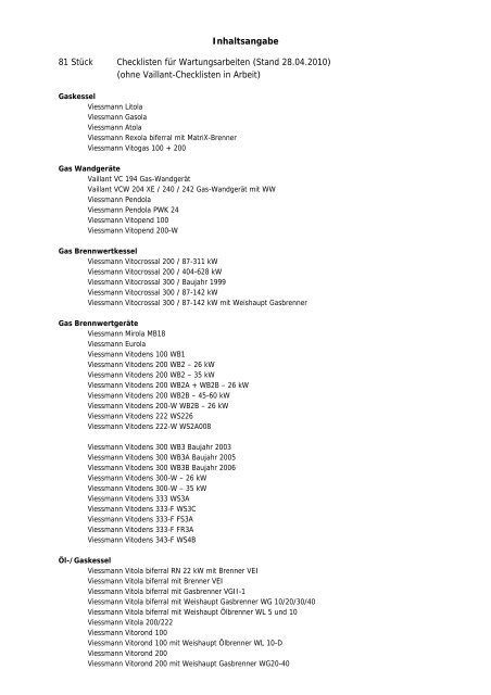 ohne Vaillant-Checklisten in Arbeit - shk-aktiv