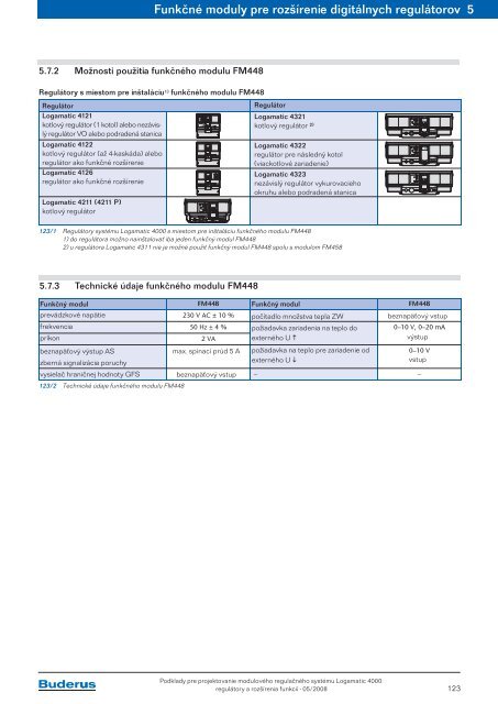 ModulovÃ½ regulaÄnÃ½ systÃ©m Logamatic 4000 RegulÃ¡tory a ... - Buderus