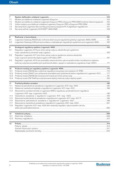 ModulovÃ½ regulaÄnÃ½ systÃ©m Logamatic 4000 RegulÃ¡tory a ... - Buderus