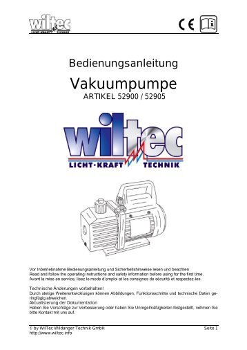 Vakuumpumpe - WilTec