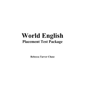 World English Placement Test Package - Cengage Learning