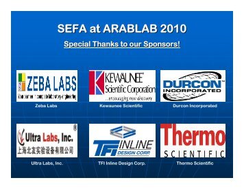 SEFA Reception at Arablab - Scientific Equipment and Furniture ...