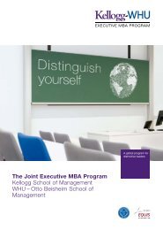 The Joint Executive MBA Program Kellogg School of Management ...