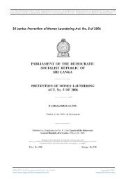 Sri Lanka: Prevention of Money Laundering Act, No. 5 of 2006