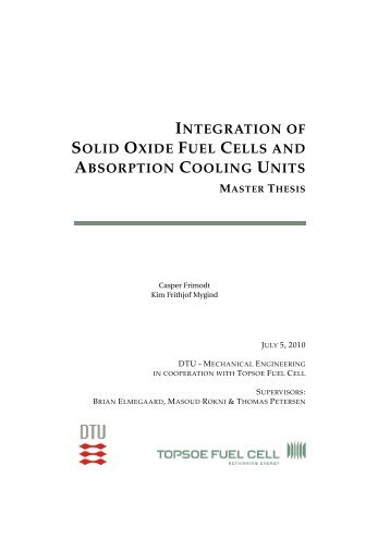 integration of solid oxide fuel cells and ... - Ea Energianalyse