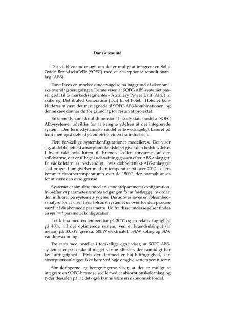 integration of solid oxide fuel cells and ... - Ea Energianalyse