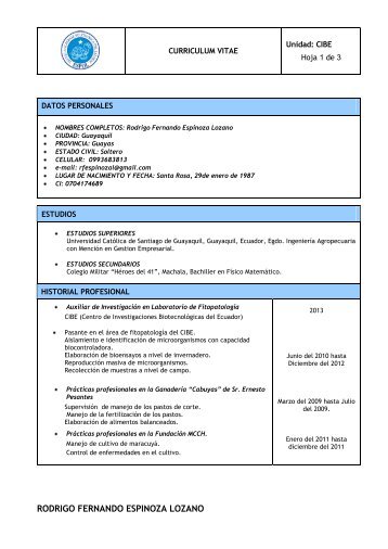 Fernando Espinoza Lozano - Centro de Investigaciones ...