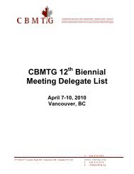 CBMTG 12 Biennial Meeting Delegate List