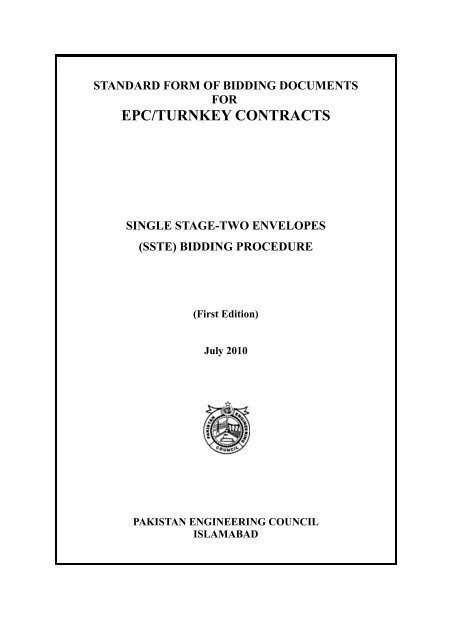 standard form of bidding documents for epc/turnkey - Pakistan ...