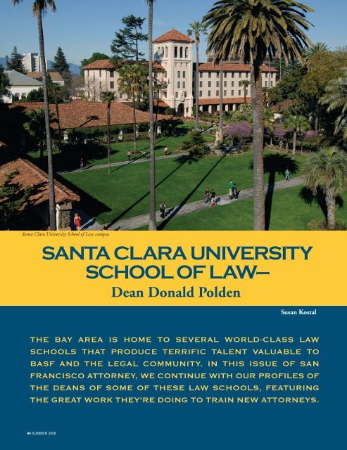 Santa Clara Law School Dean Donald Polden Profile - The Bar ...