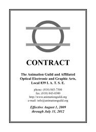 Animation Guild Master Collective Bargaining Agreement, 2009-2012