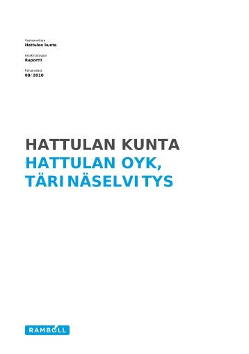 Liite 8. TÃ¤rinÃ¤selvitys - Ramboll