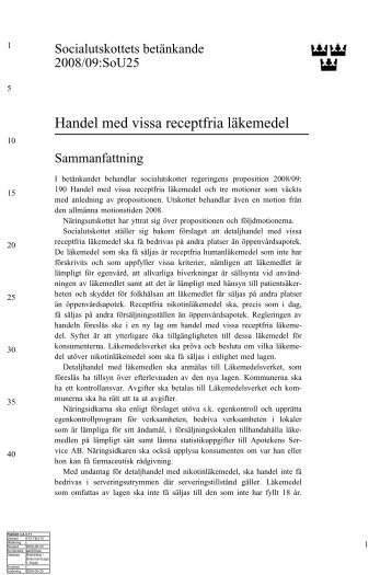 Handel med vissa receptfria läkemedel - Dagens Apotek