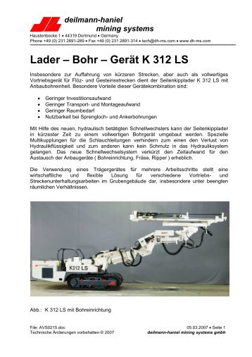 Lader – Bohr – Gerät K 312 LS